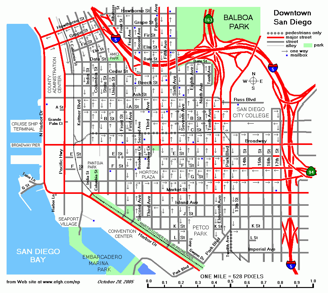 Street Map Of Downtown San Diego