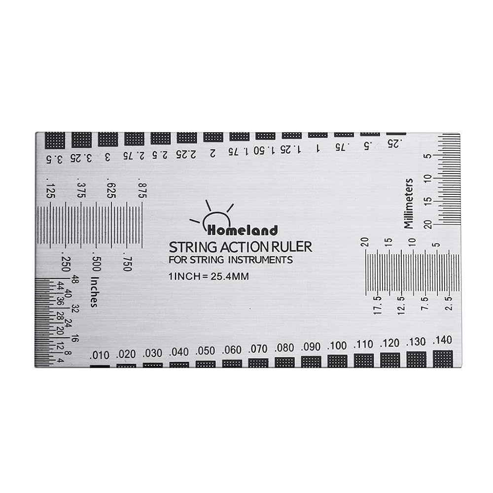 String Height Measuring Tool Stainless Steel Guitar String Action Gauge Precision String Height Tool For Acoustic Electric Bass Guitars String Height Measurement