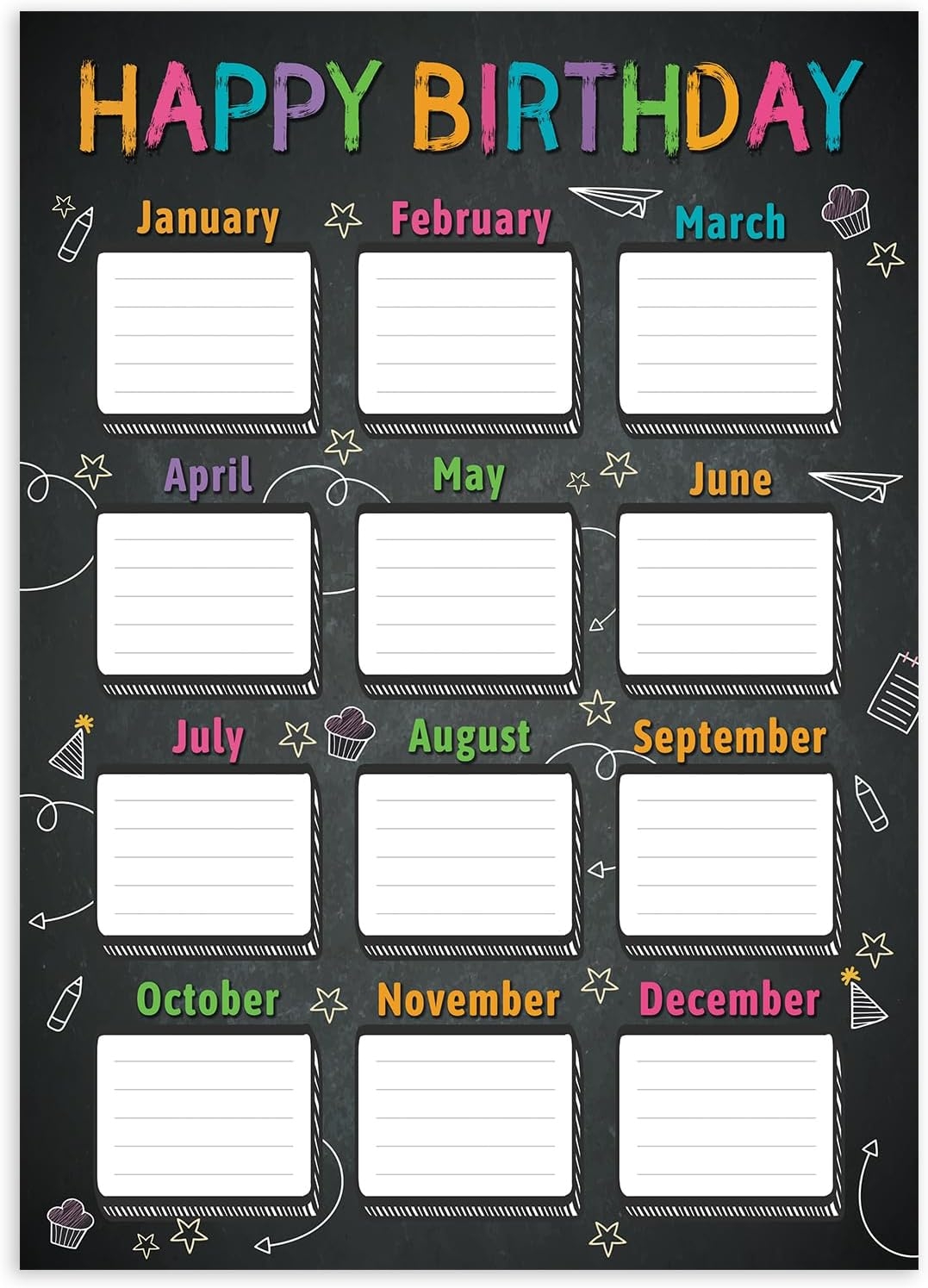 Birthday Chart Ideas For Teachers Printable