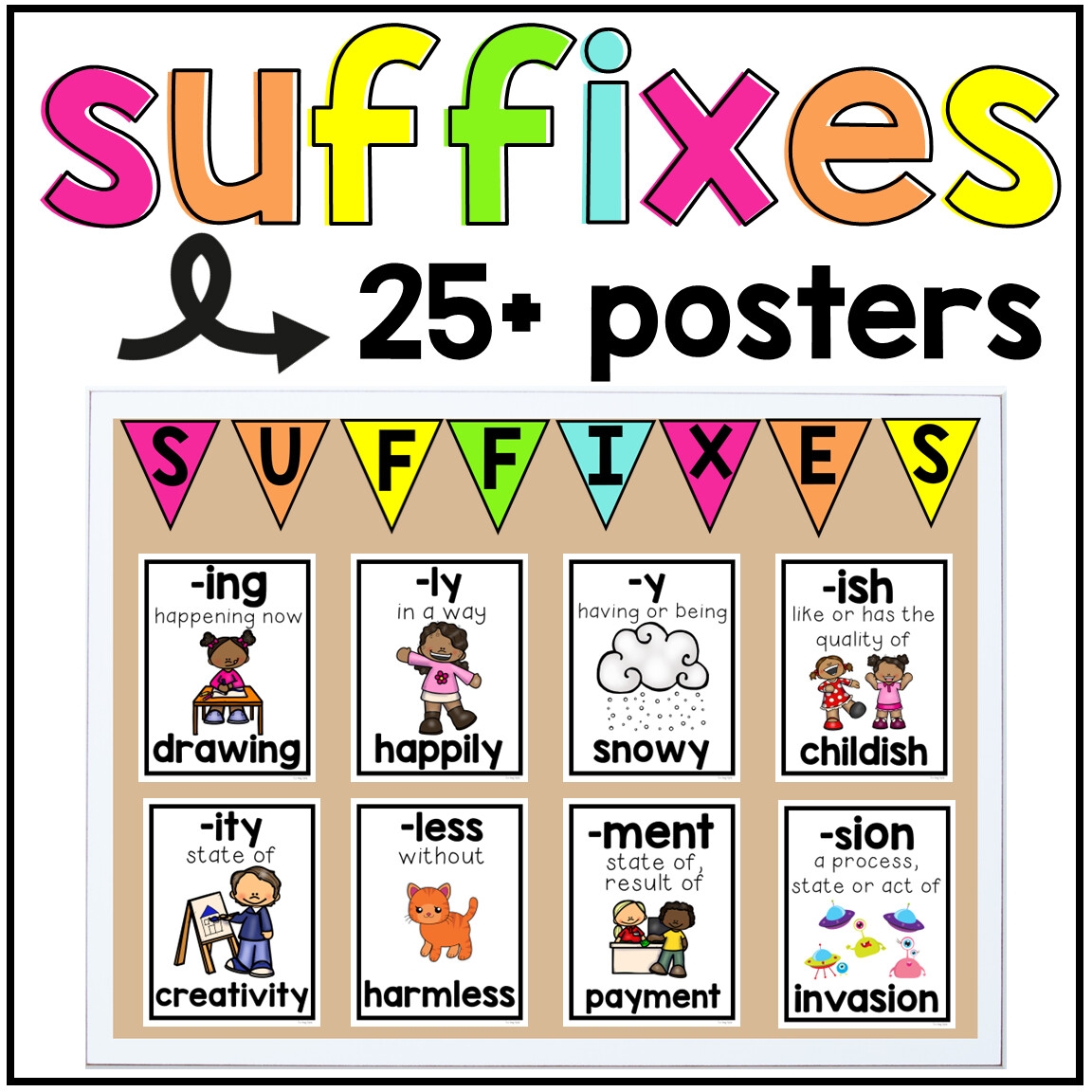 Suffixes Posters Root Words Inflectional Endings Suffix Word Wall