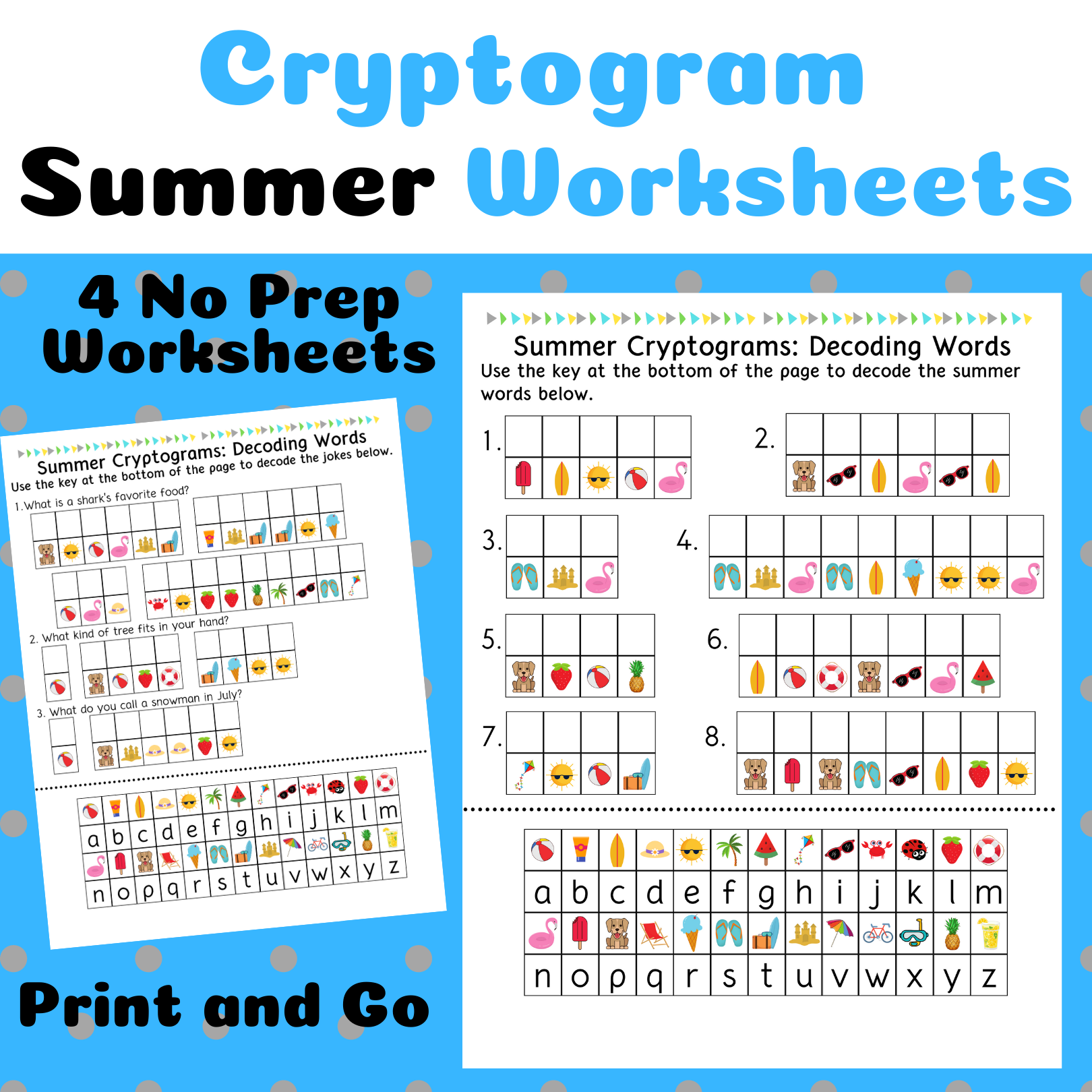 Summer Cryptogram And Decoding Worksheets Made By Teachers Summer Cryptogram And Decoding Worksheets Made By Teachers