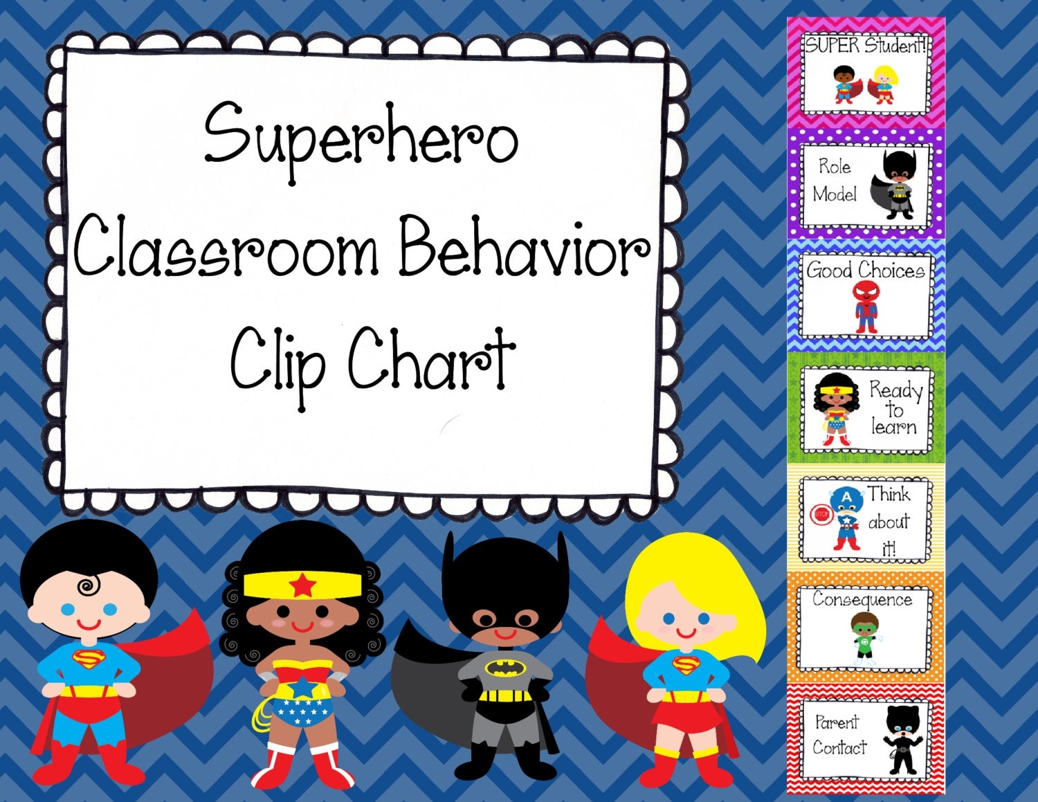 Superhero Classroom Behavior Clip Chart Etsy Superhero Classroom Behavior Clip Chart Etsy