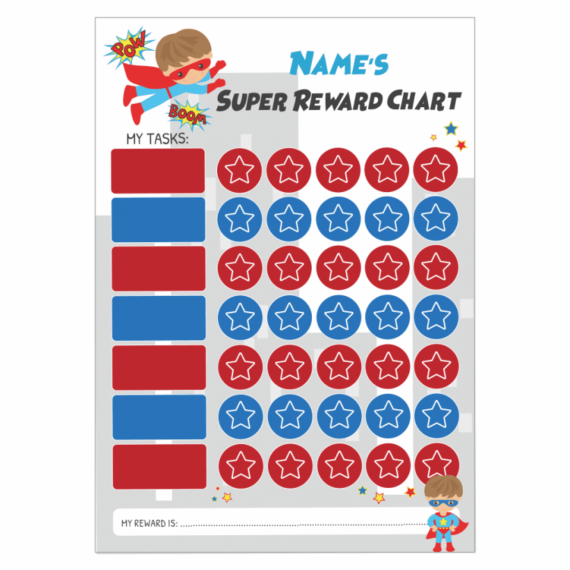 Sticker Chart Printable Superhero