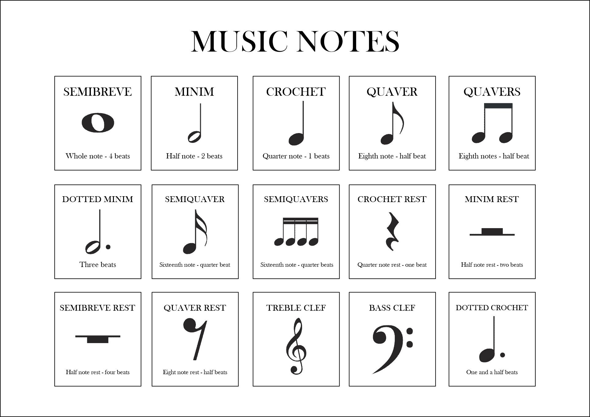 Symbols Music Note 12 Free PDF Printables Printablee