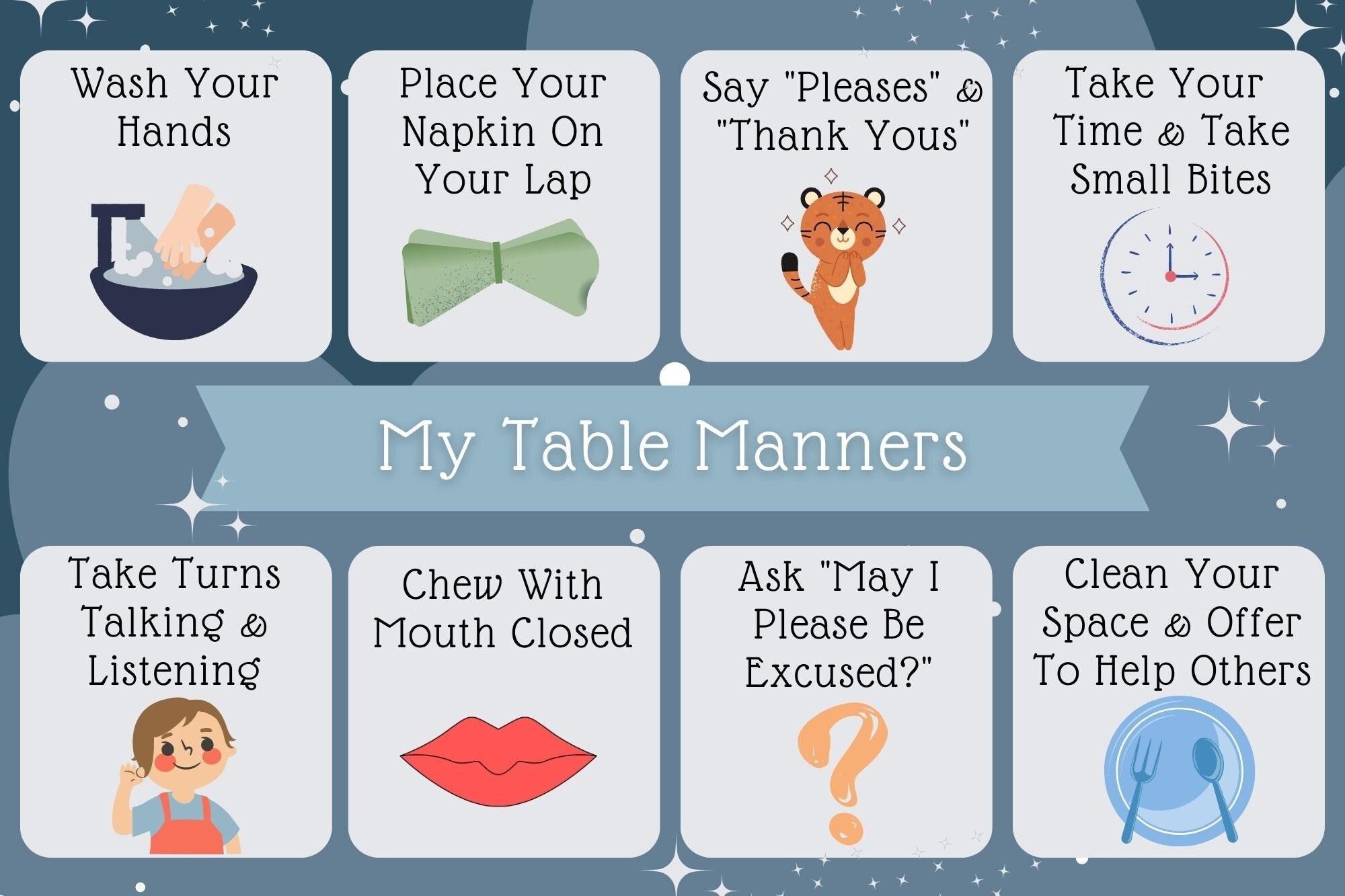 Table Manners Poster Etsy
