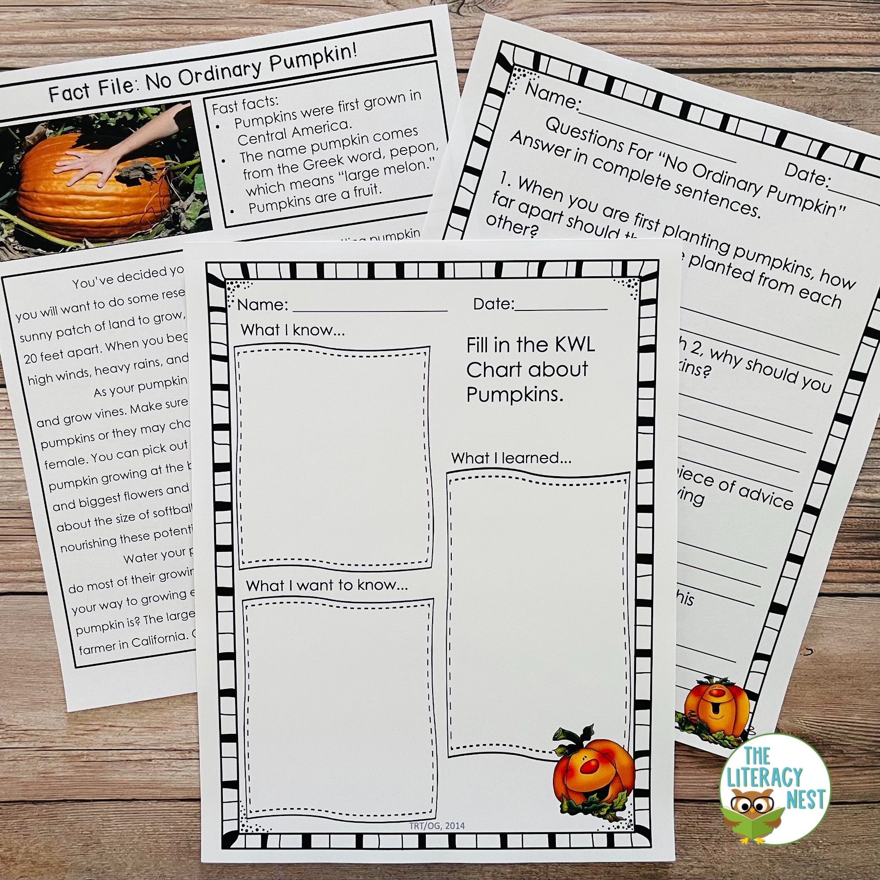 Task Cards Informational Text Pumpkins The Literacy Nest
