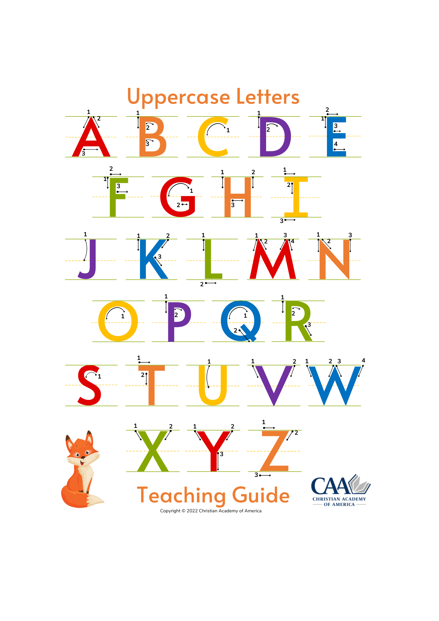 Printable Uppercase Alphabet Chart