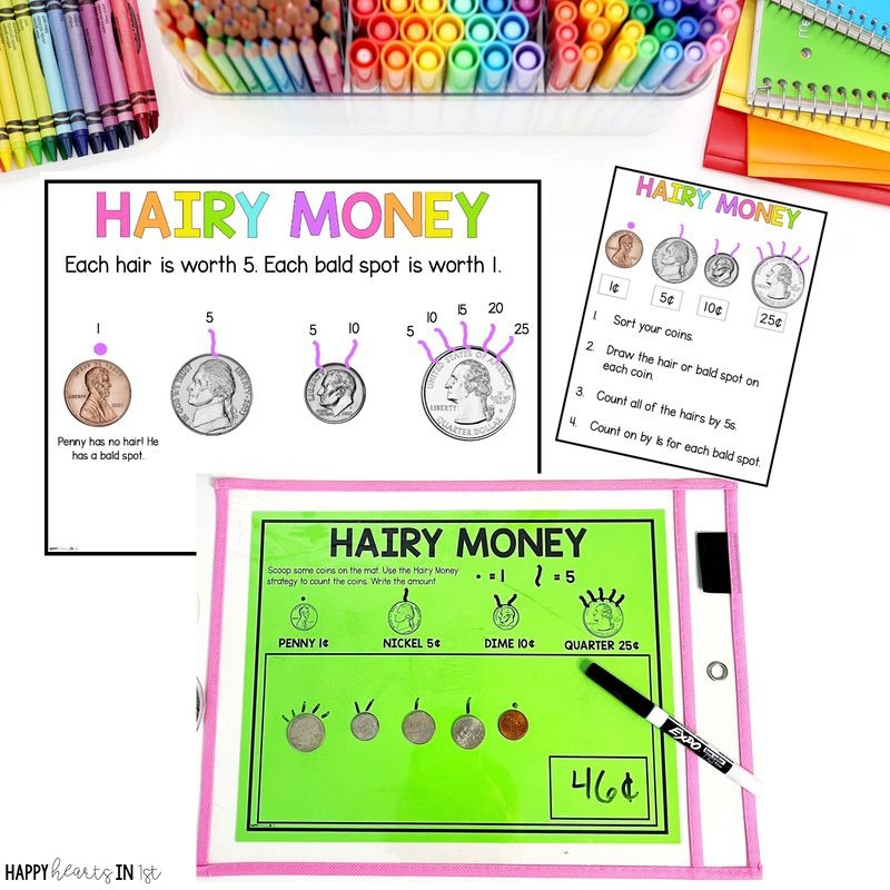 Teaching Money To First Graders Hands On Activities For Counting Coins Happy Hearts In 1st