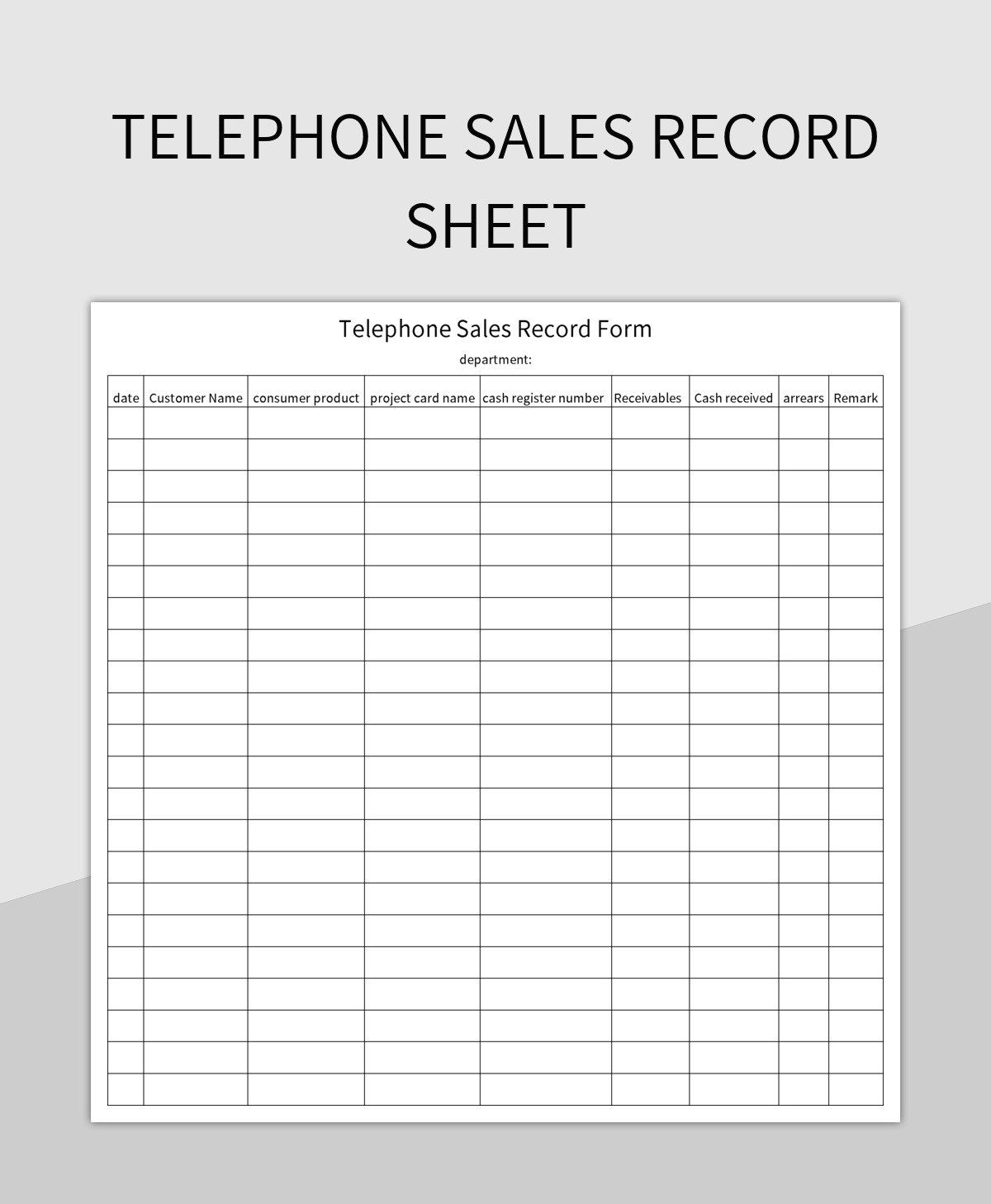 Printable Sales Call Sheet Template