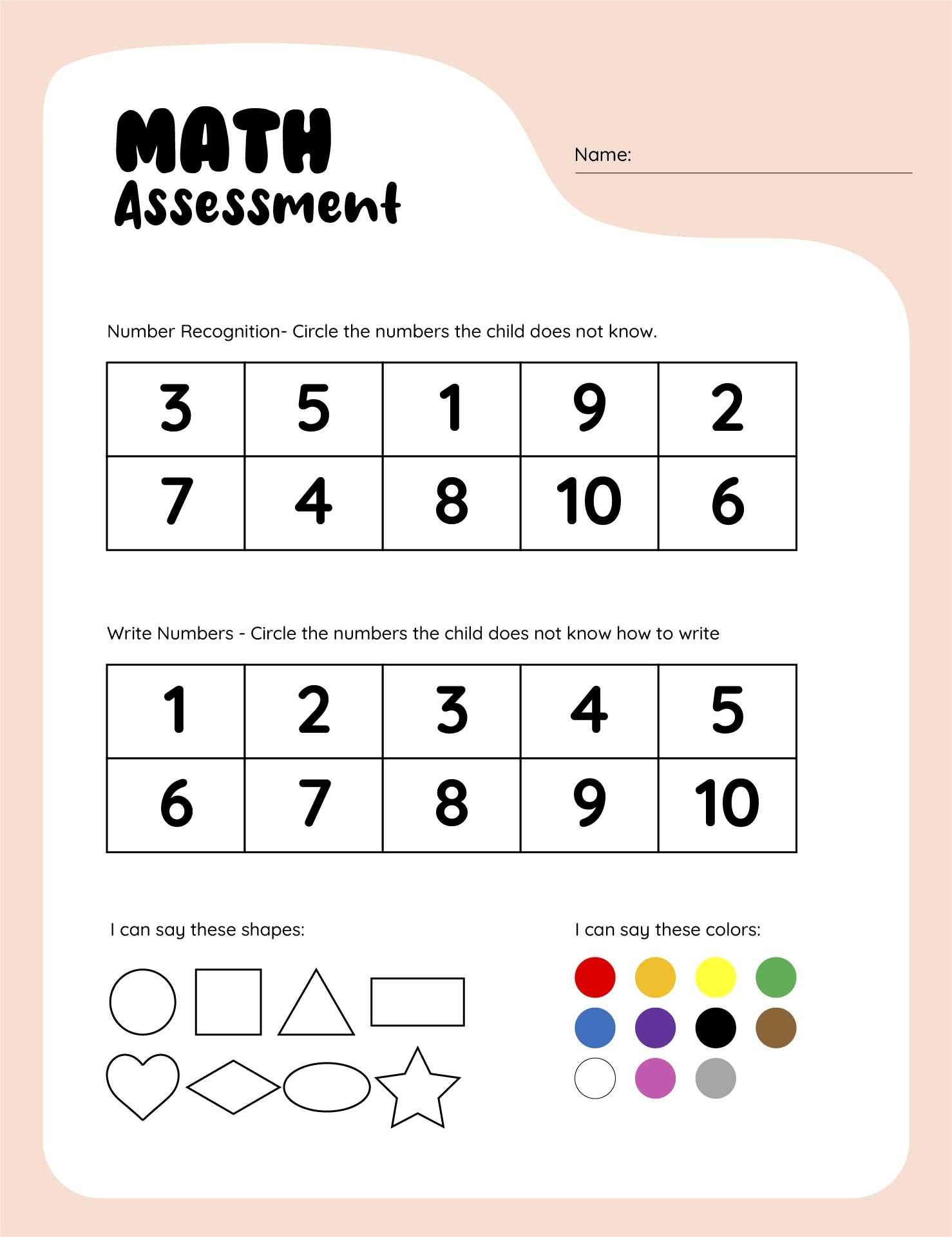 Templates Preschool Assessment 10 Free PDF Printables Printablee