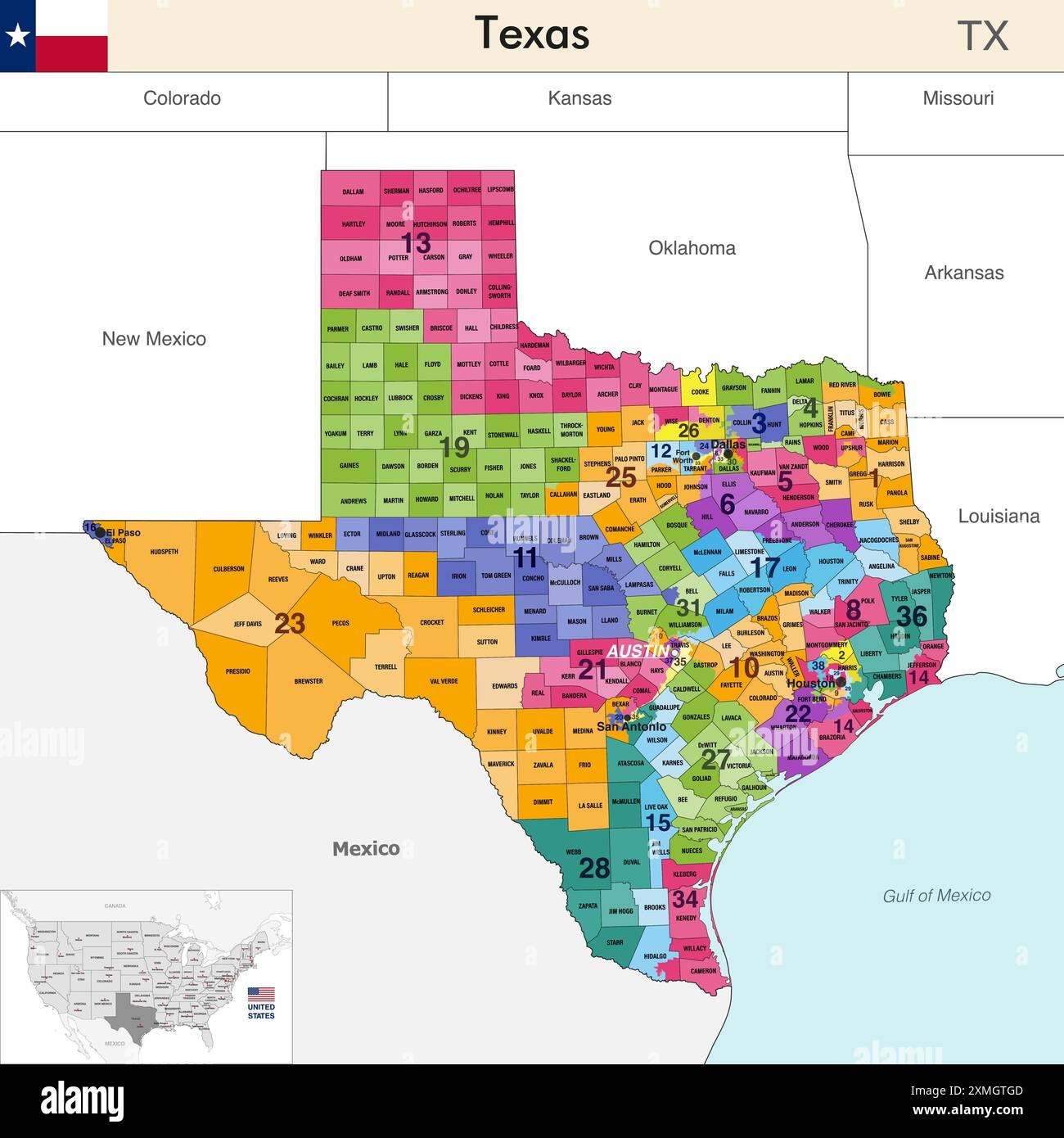 Texas State Map Hi res Stock Photography And Images Alamy