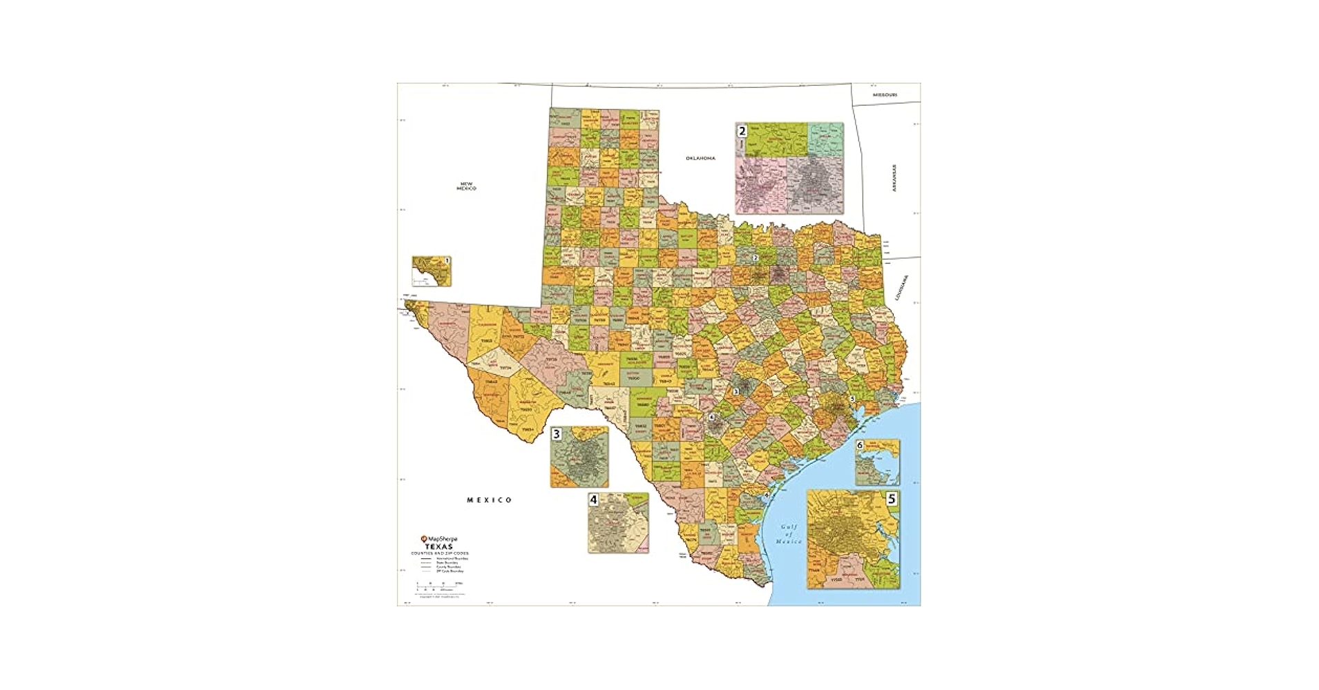 Texas Zip Code Map Printable