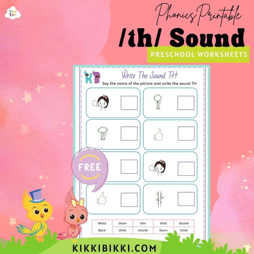 Th Words Kindergarten Worksheet Free Phonics Printable