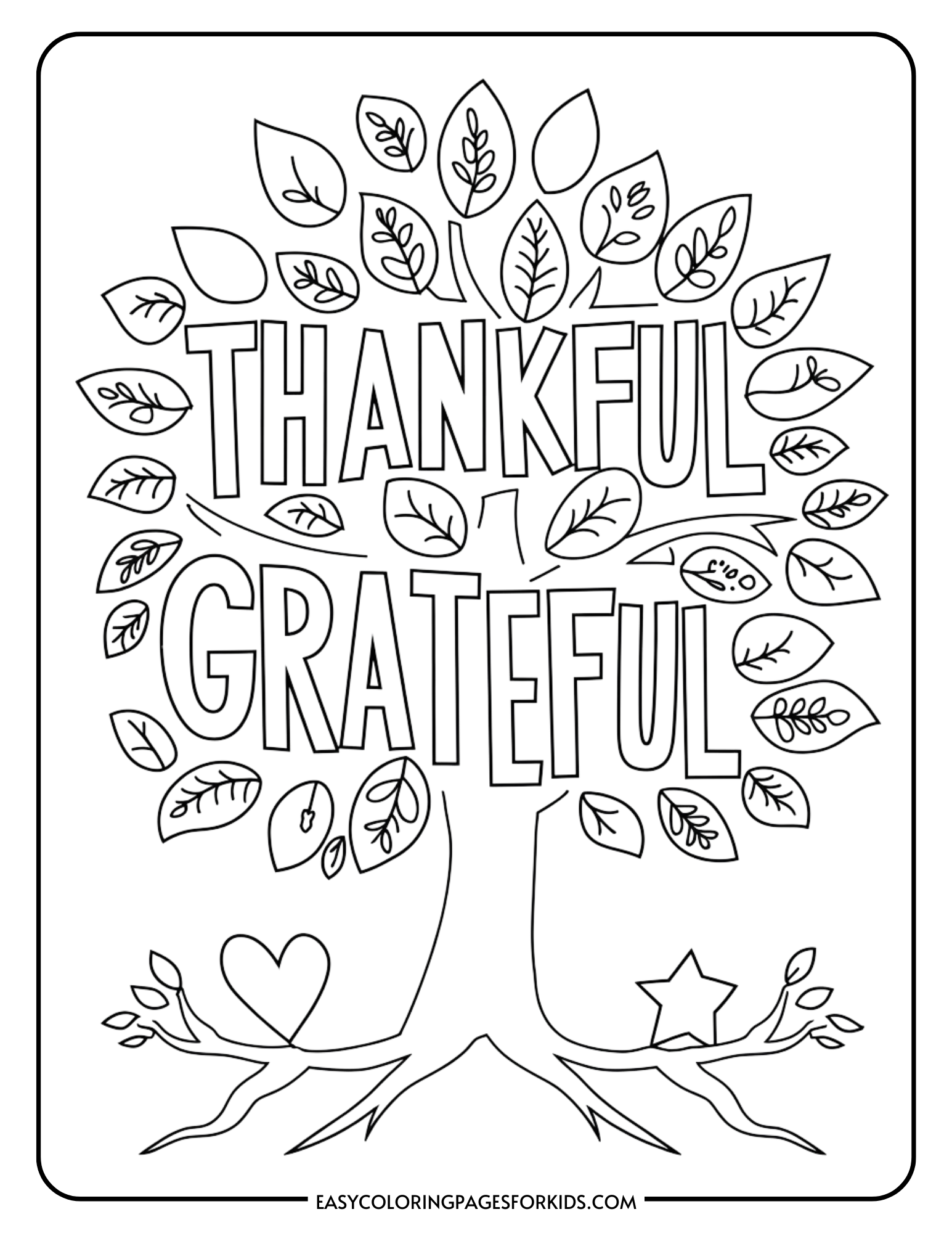 Tree Coloring Sheet Printable