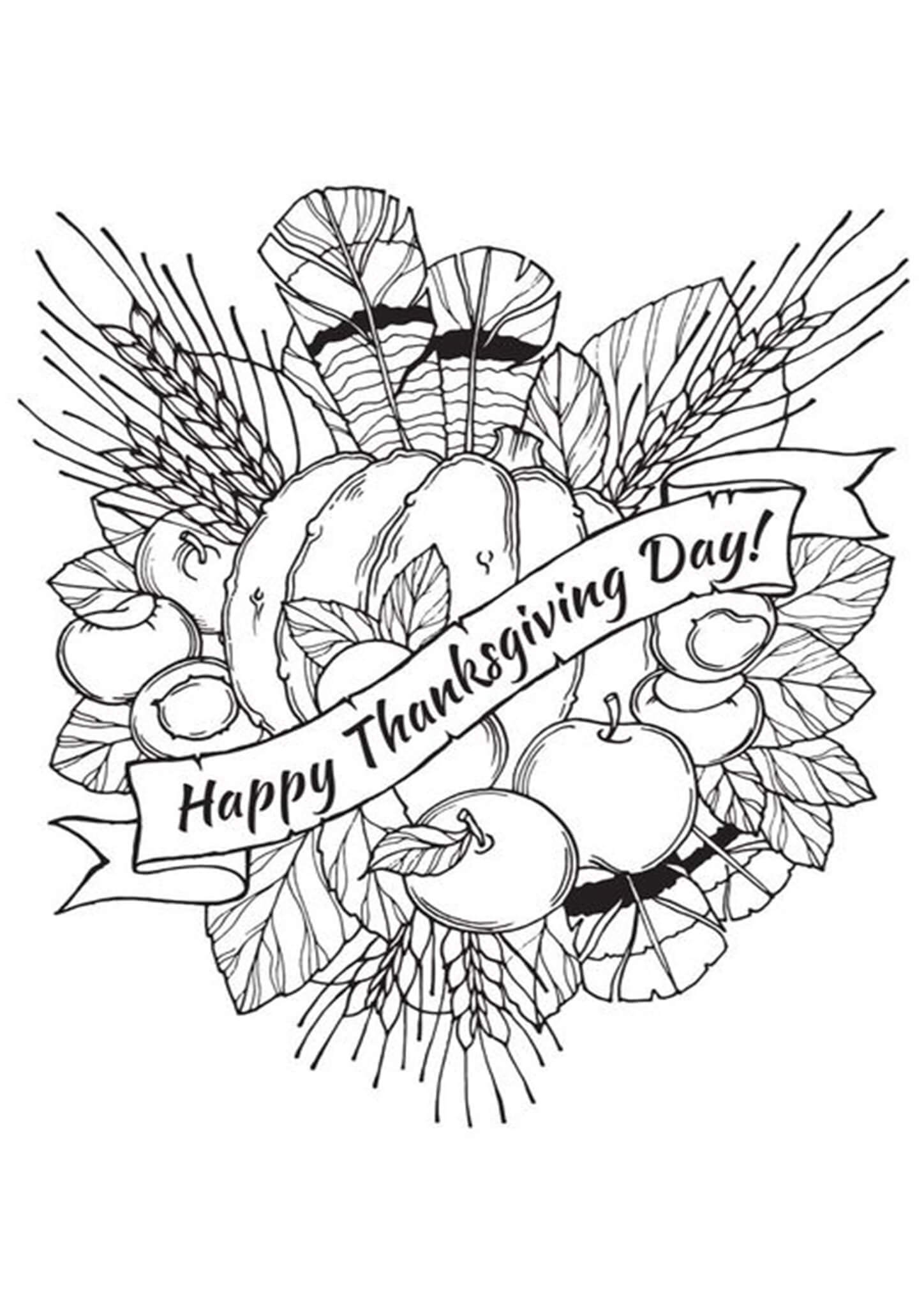 Thanksgiving Coloring Sheets Free Printable Top
