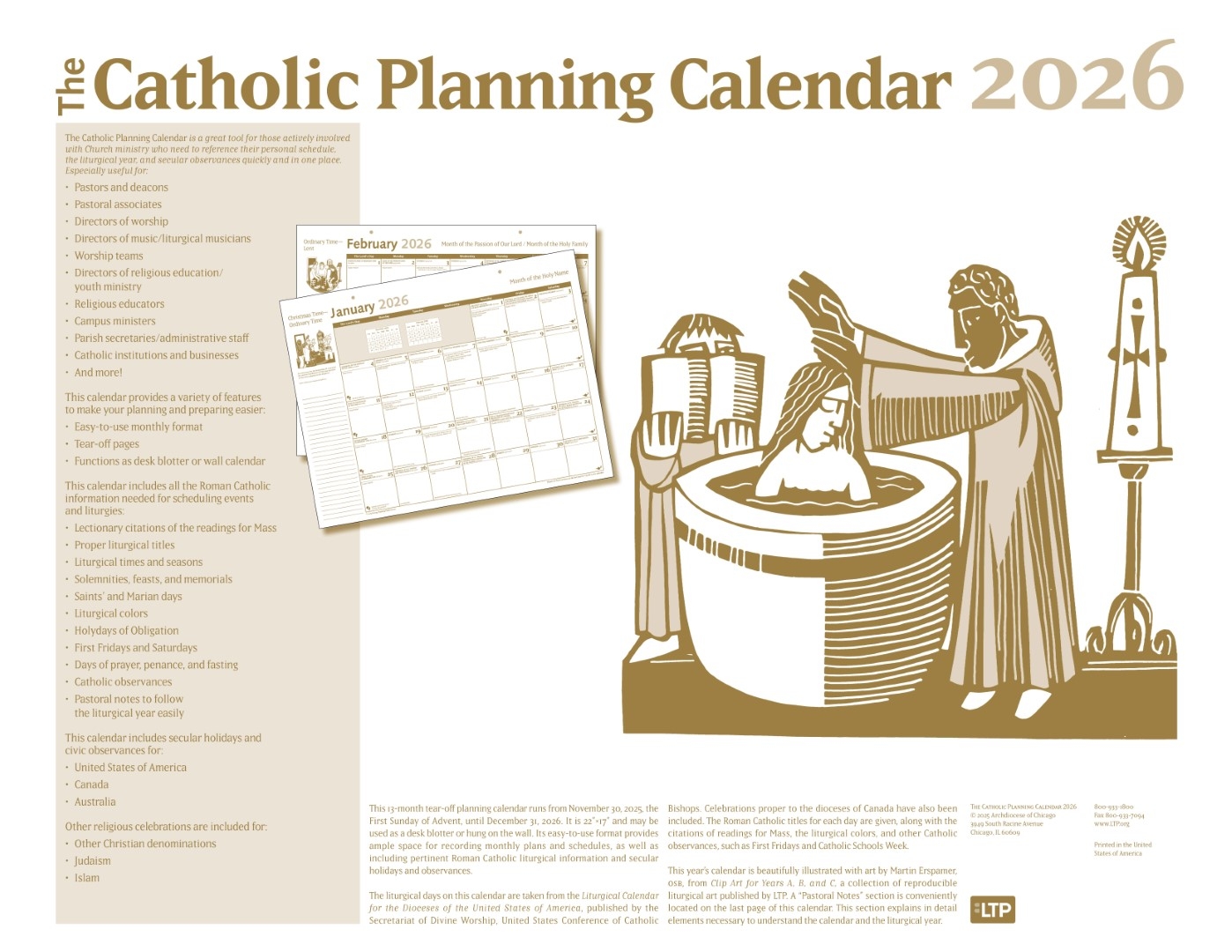 The 2025 Catholic Desk Calendar Large Planning Edition T H Stemper Co 