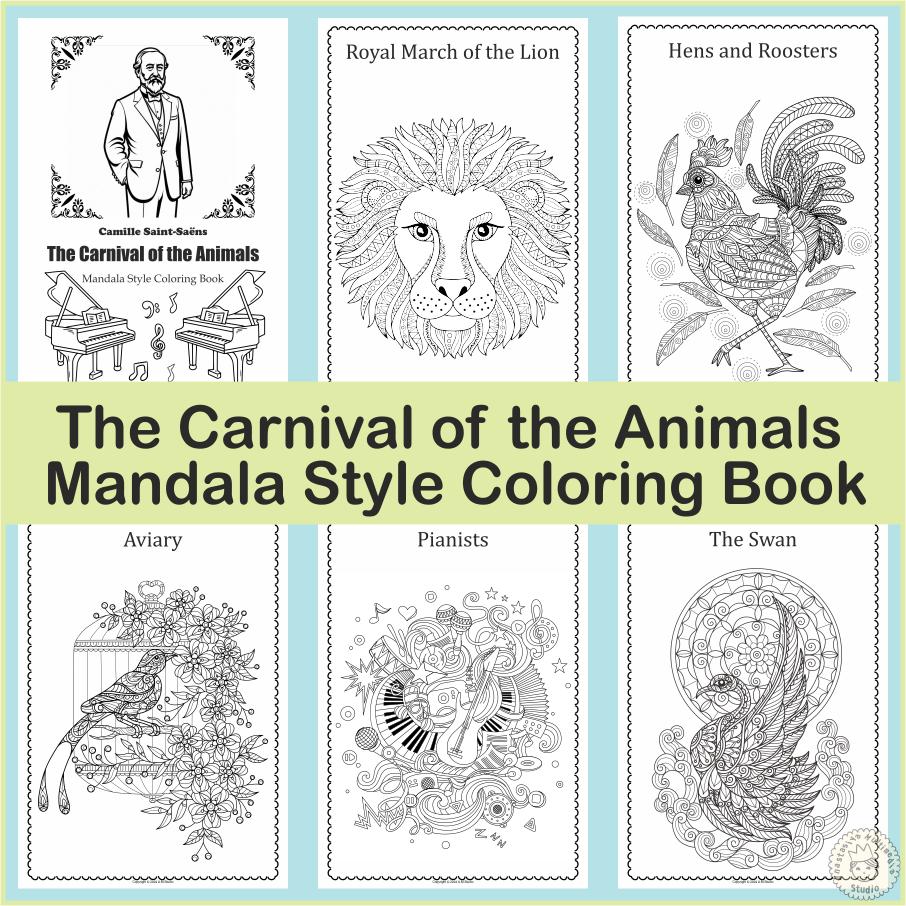 The Carnival Of The Animals Mandala style Coloring Book Made By Teachers The Carnival Of The Animals Mandala style Coloring Book Made By Teachers