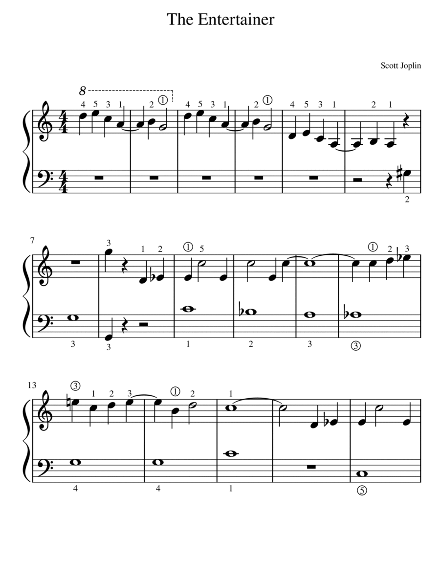 Printable The Entertainer Piano Sheet Music
