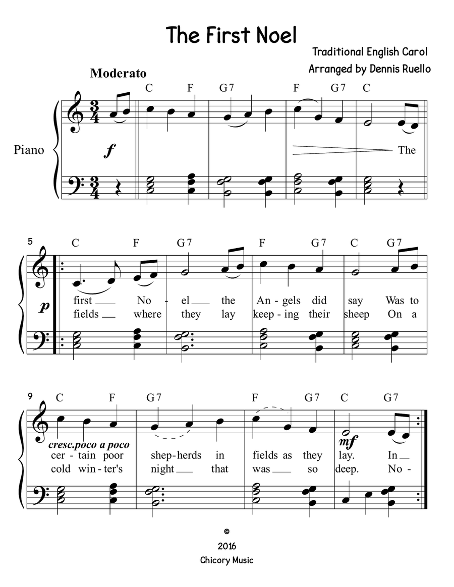 The First Noel Easy Piano Big Note Voice Piano Vocal Easy Piano Big Note Digital Sheet Music Sheet Music Plus