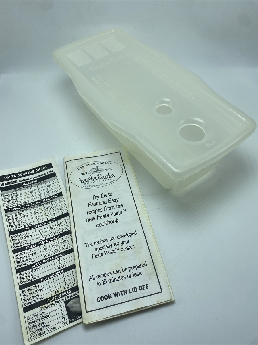 The Original Fasta Pasta Microwave Cooker Vintage Cooking Chart EBay
