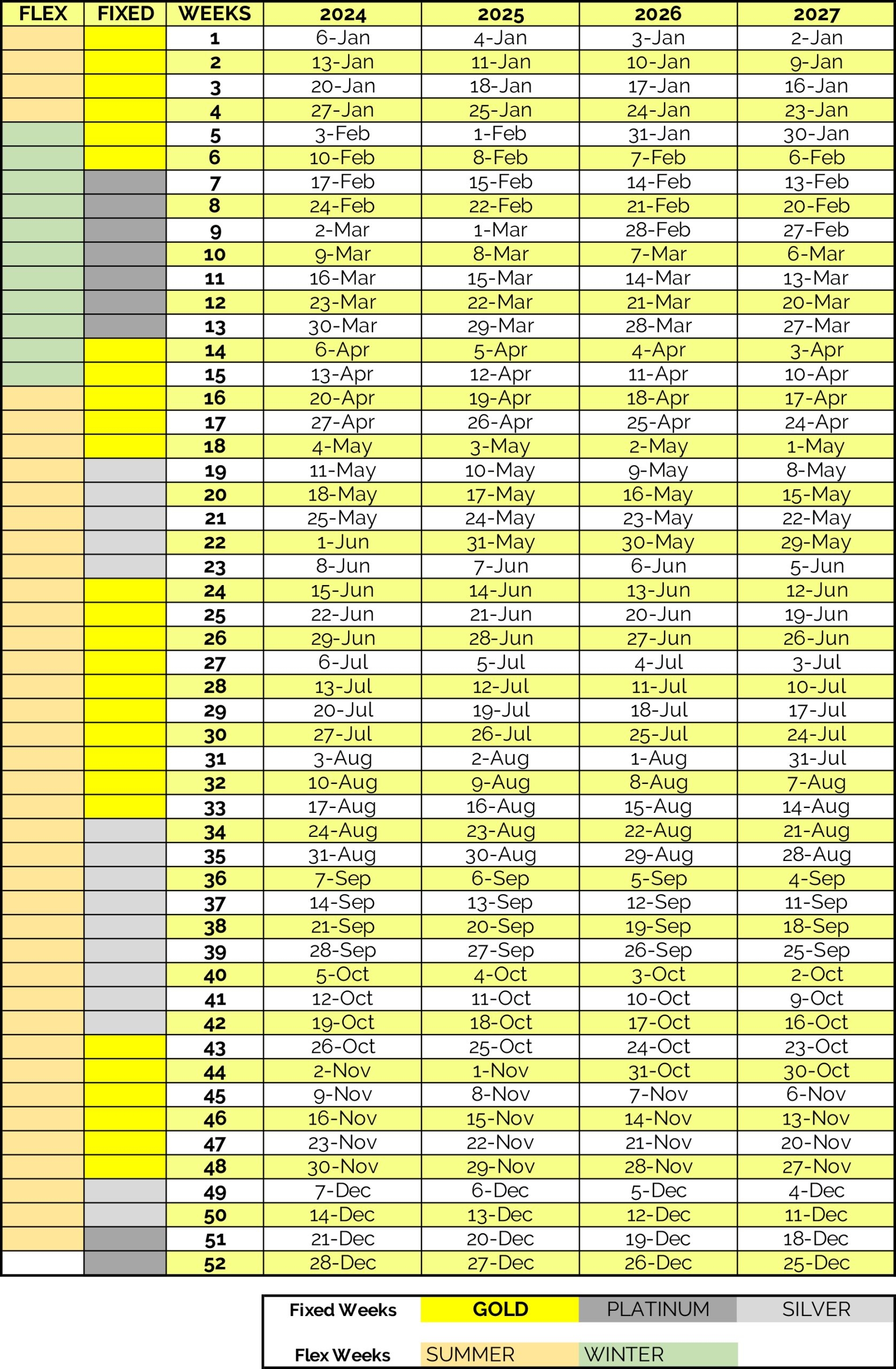 Timeshare Calendar 2026 Printable Timeshare Calendar 2026 Printable
