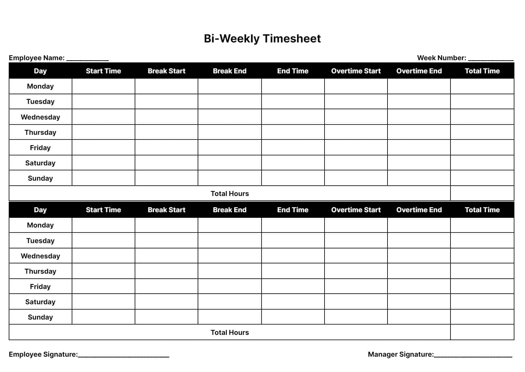 Timesheet Templates Download Print For Free Worksheets Library