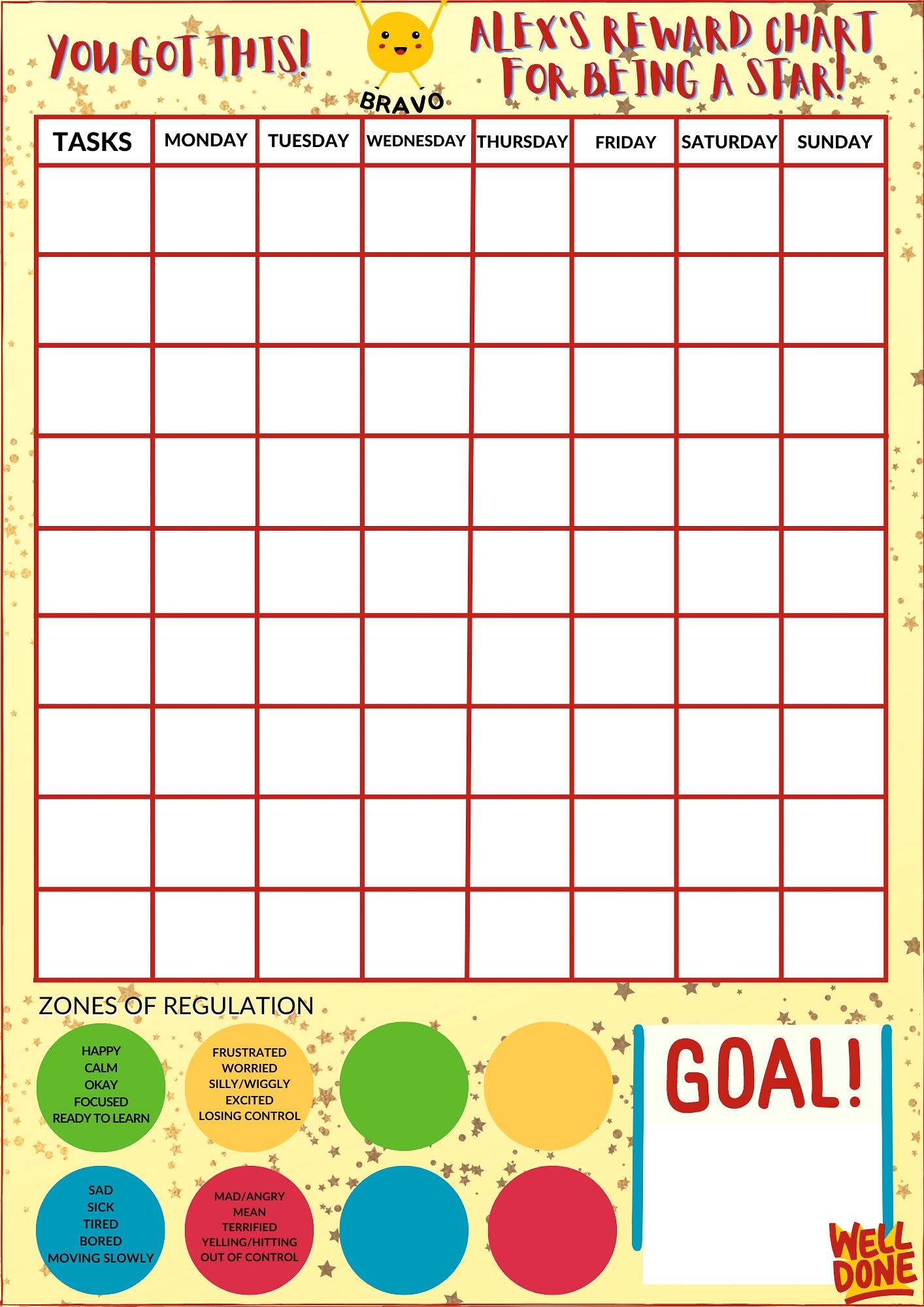 Childrens Reward Chart Printable