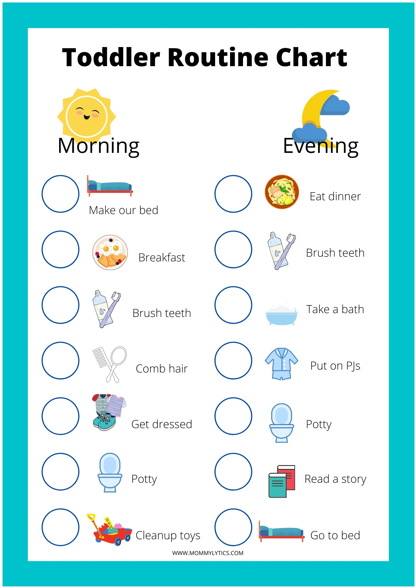 Toddler Routine Chart Mommylytics Toddler Routine Chart Mommylytics