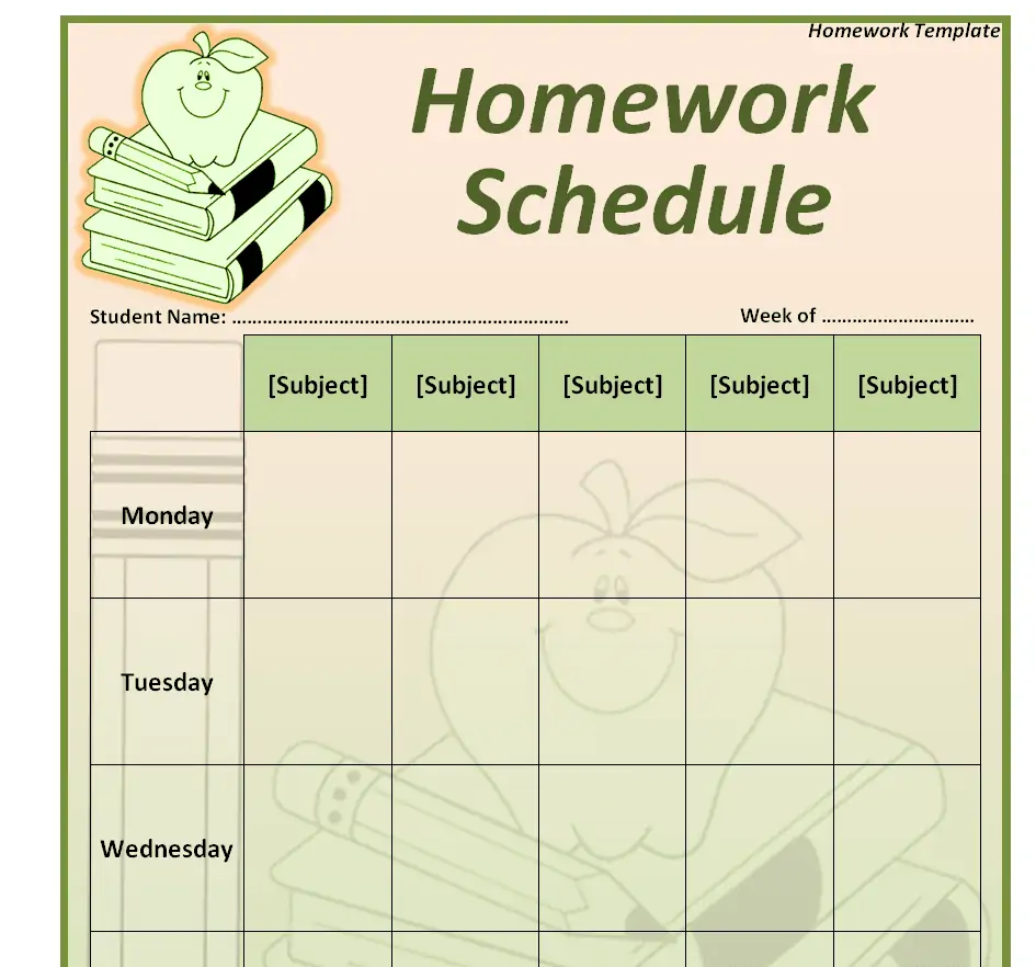 Printable Homework Chart Printable Homework Chart
