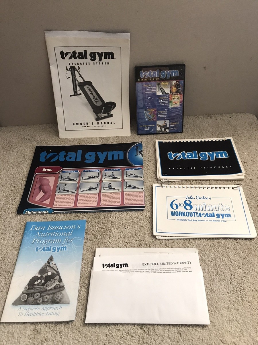 Total Gym XL Lot Owners Manual Nutritional Program Exercise Chart DVD EBay Total Gym XL Lot Owners Manual Nutritional Program Exercise Chart DVD EBay