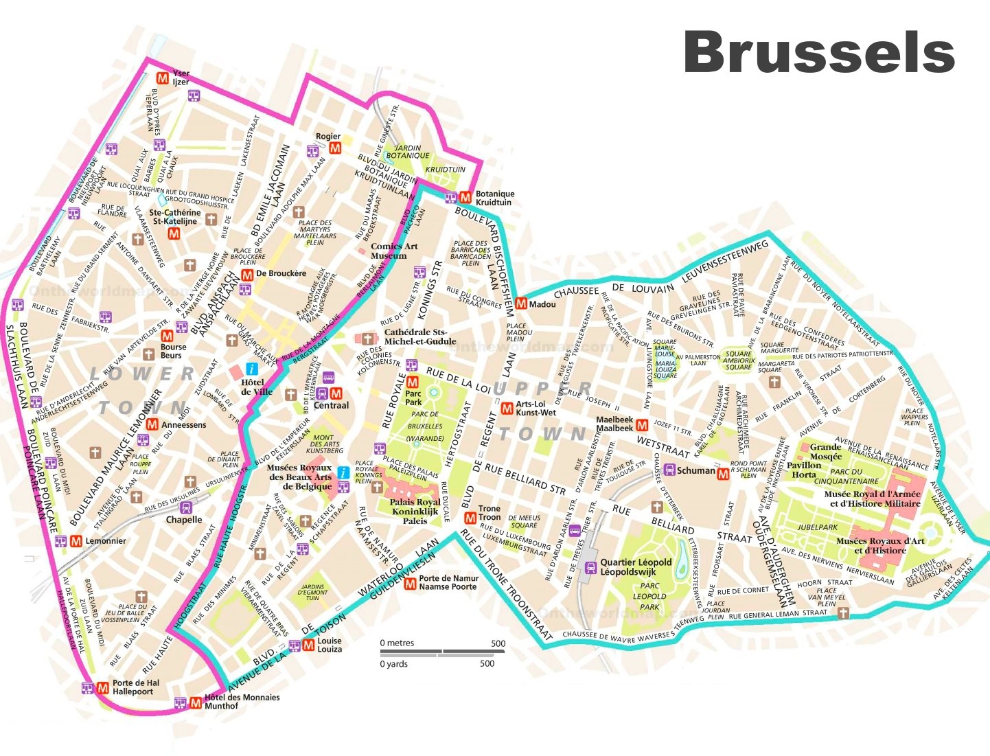 Tourist Map Of Brussels City Center Ontheworldmap