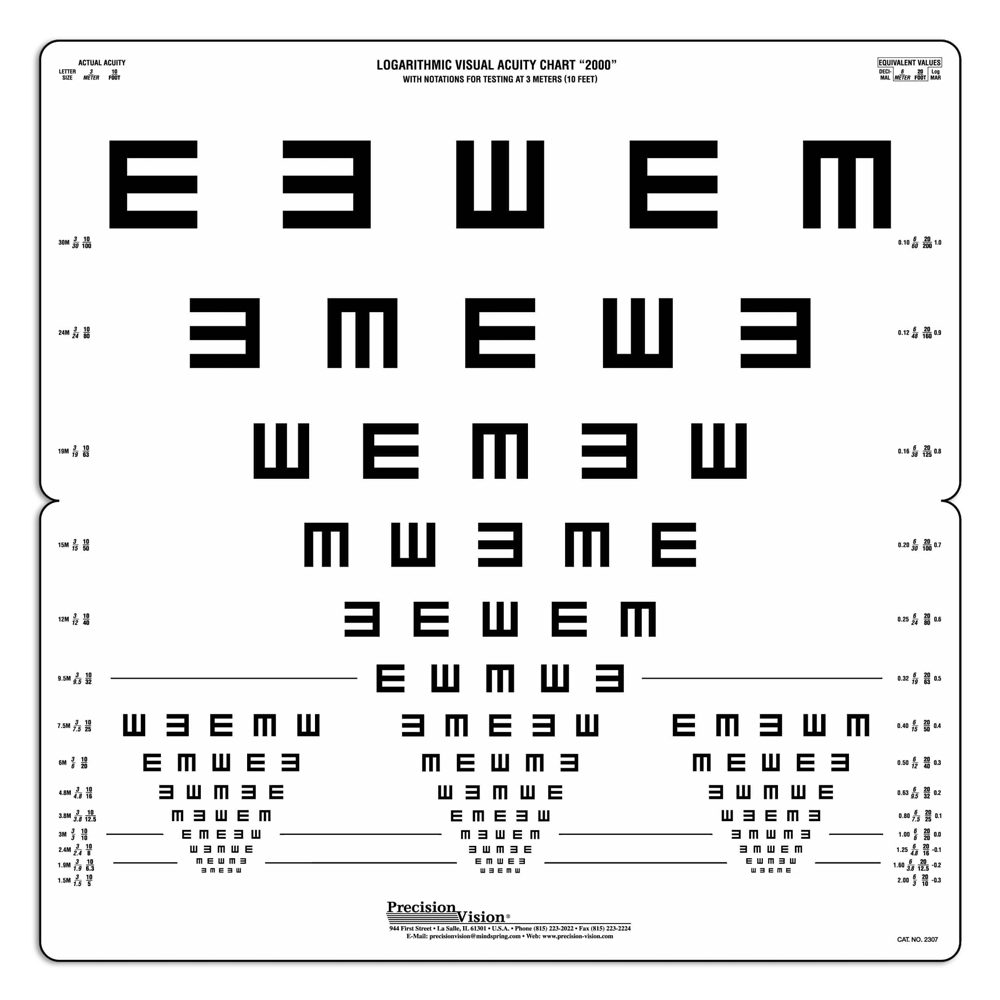 Tumbling E Eye Chart With Repetitive Testing Astigmatism Detection Optometry Tool