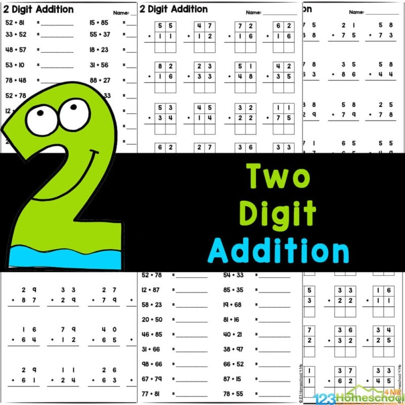 Two Digit Addition Worksheets 2 Digit Adding With Regrouping