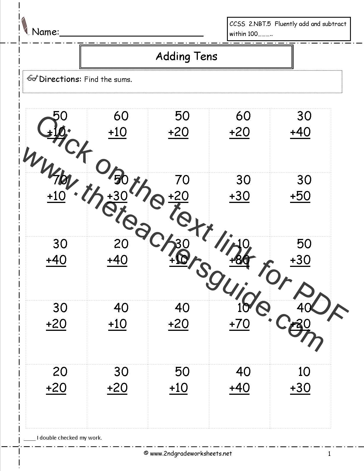 Free Printable Two Digit Addition Worksheets