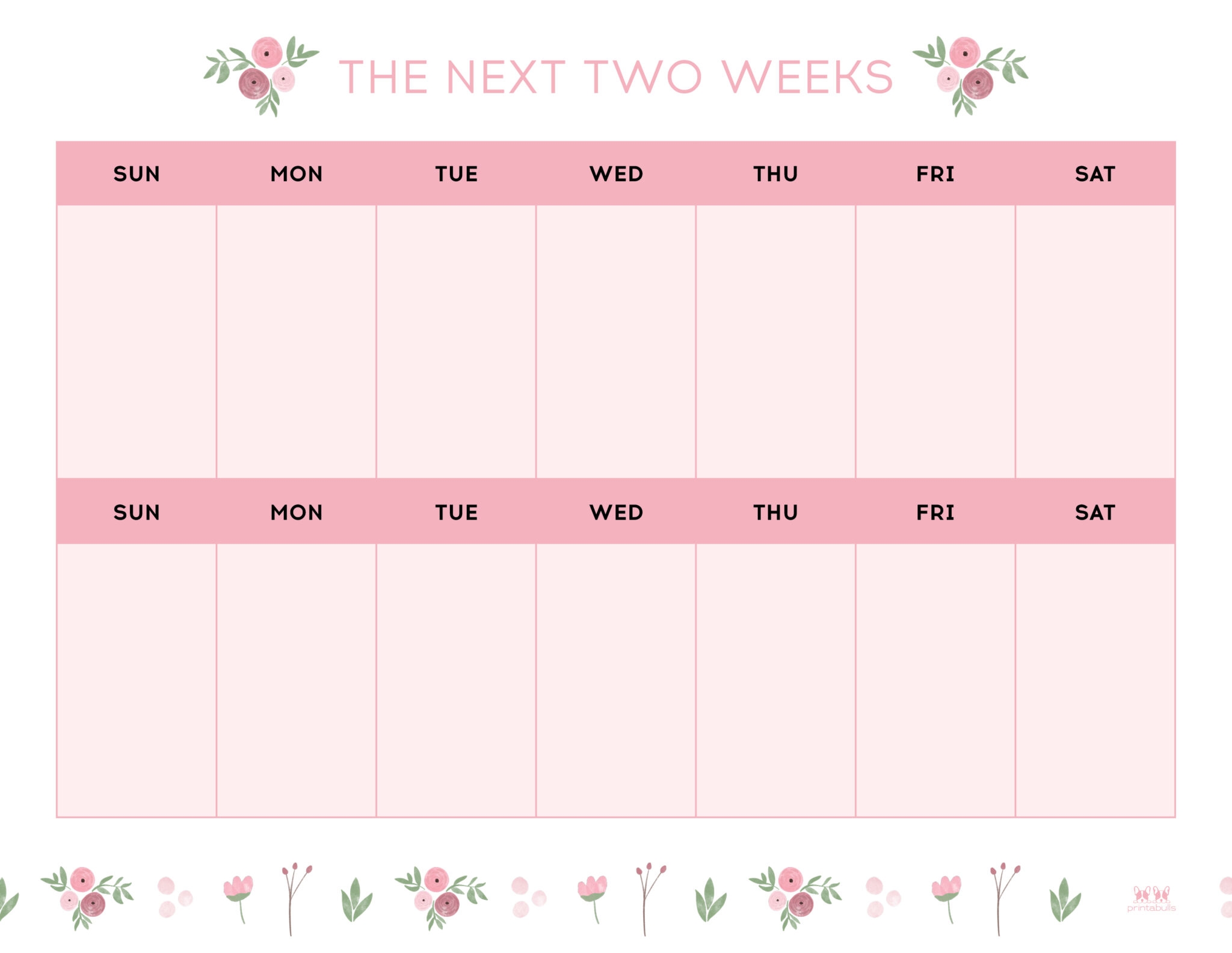 Two Week Planner Printable Printable Design Resources