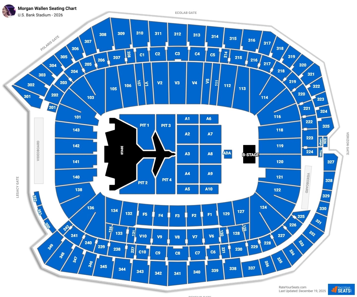 Printable Bankers Life Concert Seating Chart