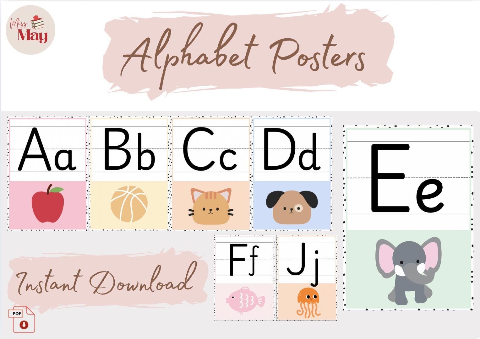 Ufli Alphabet Poster Etsy Ufli Alphabet Poster Etsy