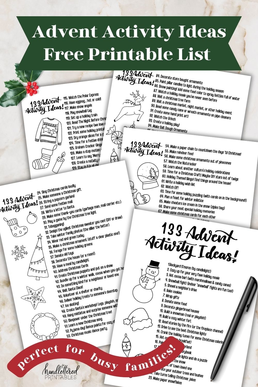 Advent Calendar Printable Activities