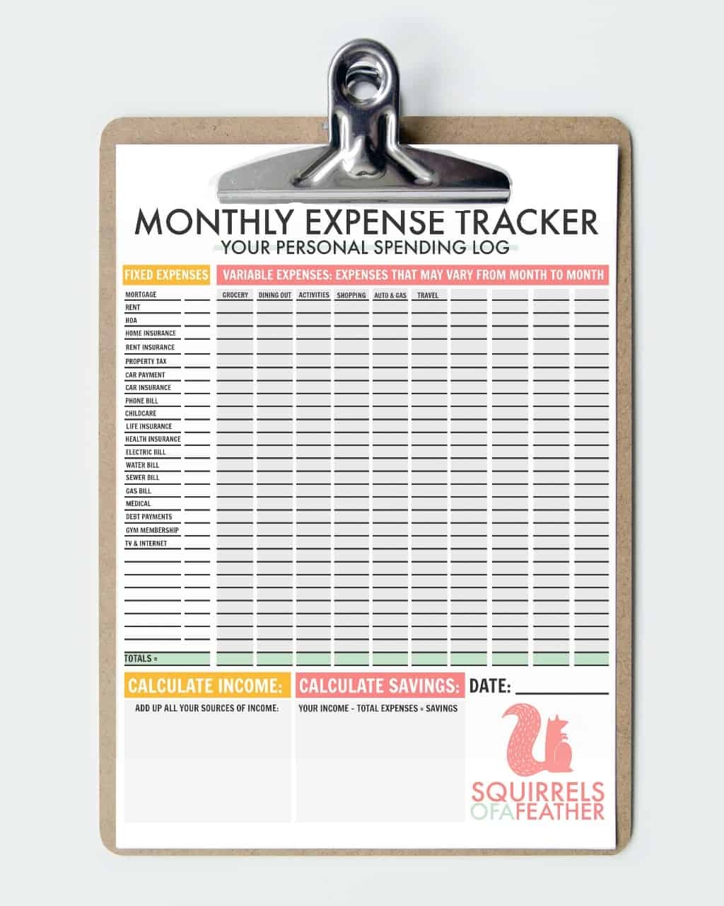 Free Printable Expense Worksheet