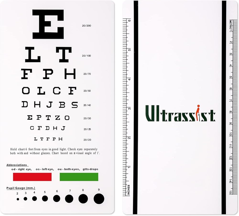 Ultrassist Snellen Eye Chart Pocket Size Eye Australia Ubuy