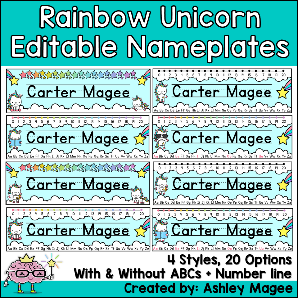 Free Printable Unicorn Name Chart