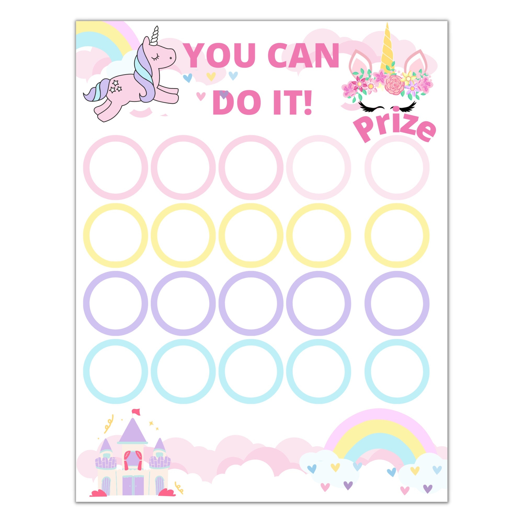 Unicorn Reward Chart Printable Unicorn Sticker Chart Daily Chore Worksheets Library