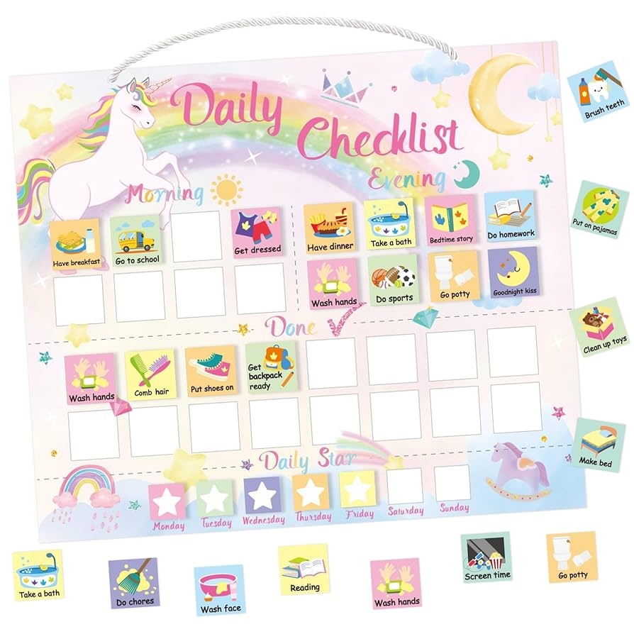 Routine Chart Toddler Unicorn Printable Routine Chart Toddler Unicorn Printable