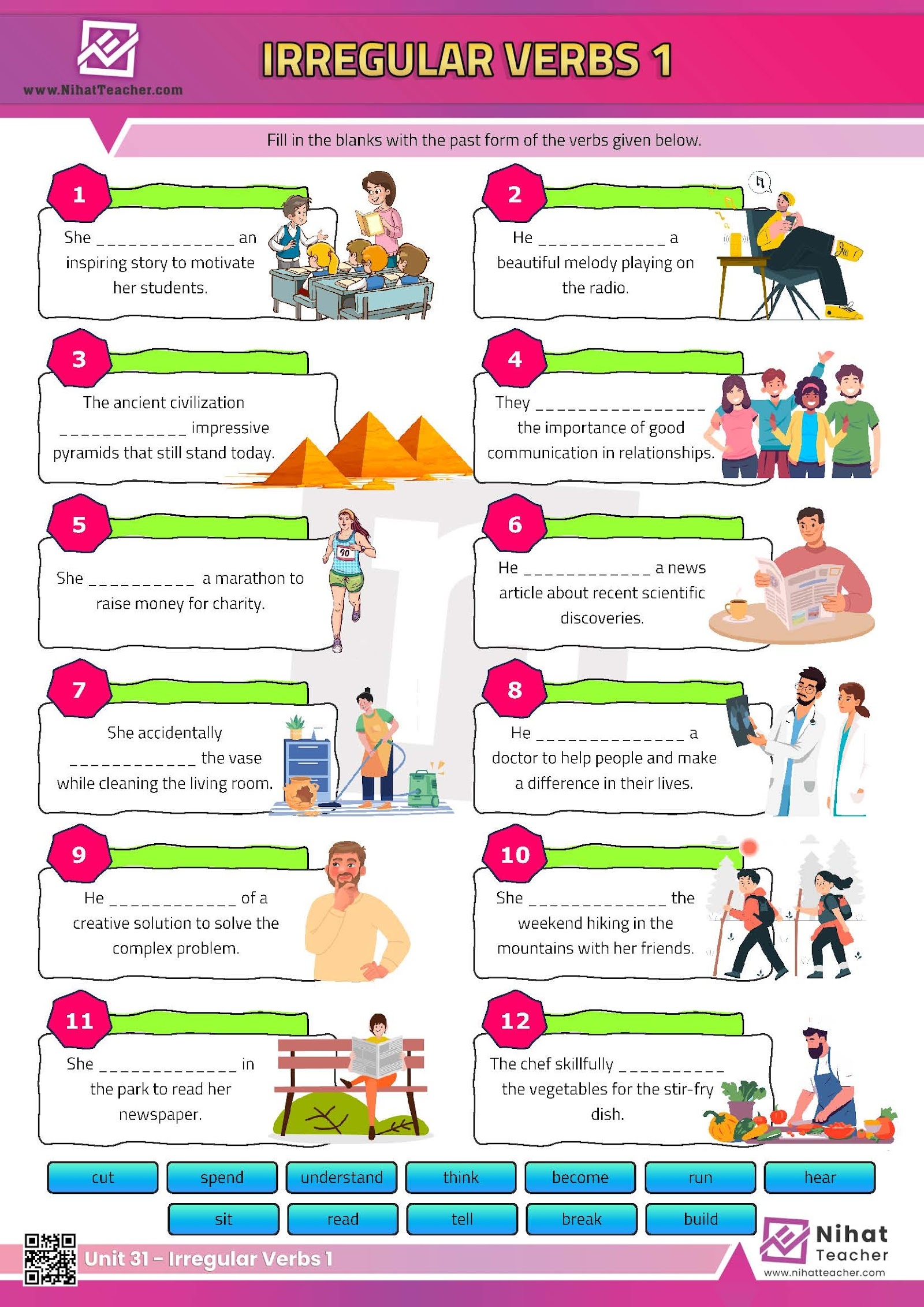 Unit 31 Irregular Verbs Worksheet 2 Free English Learning And Teaching Resources Free PDF Worksheets And Multiple Choice Tests 