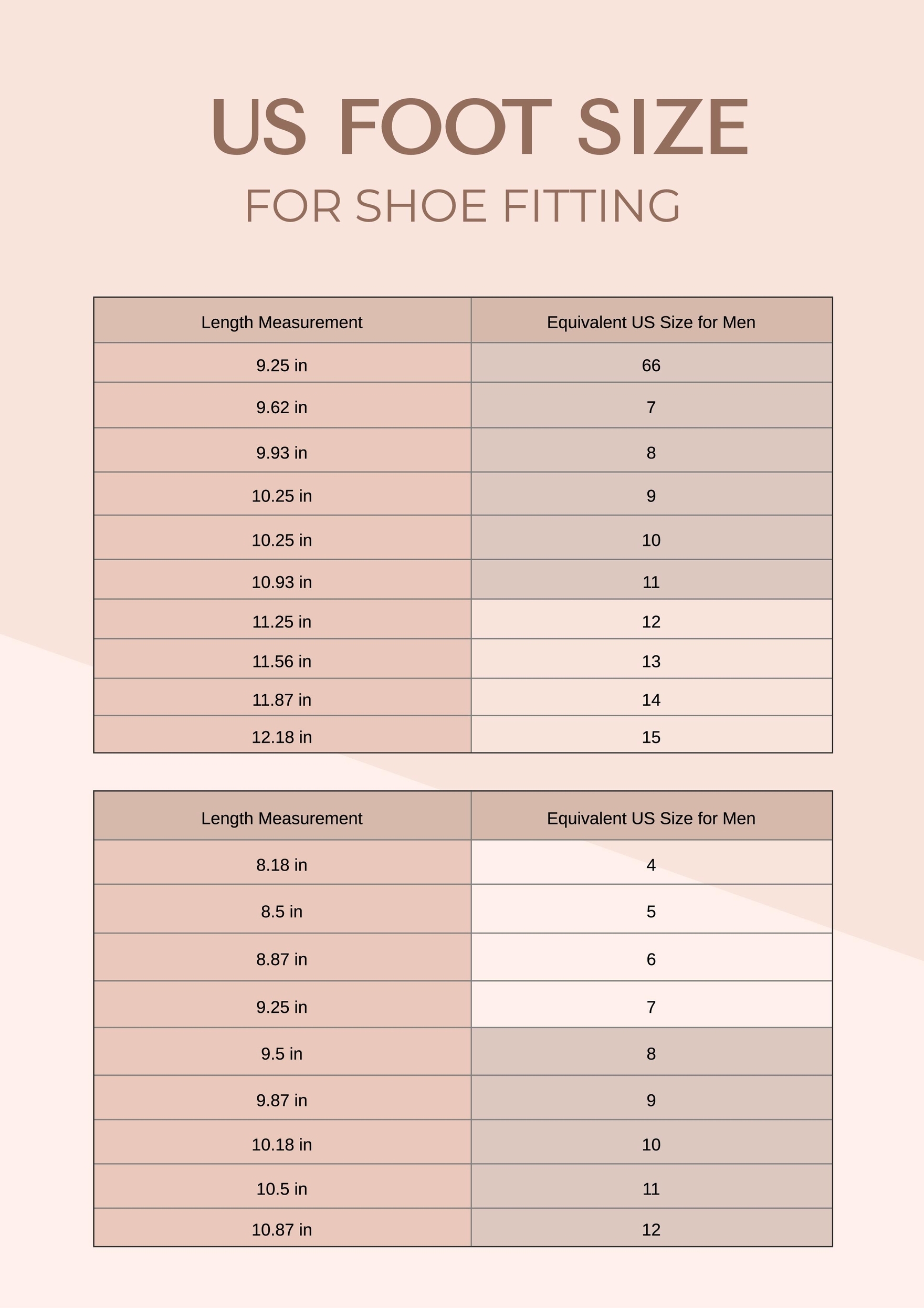 Us Foot Size Chart In Illustrator PDF Download Template