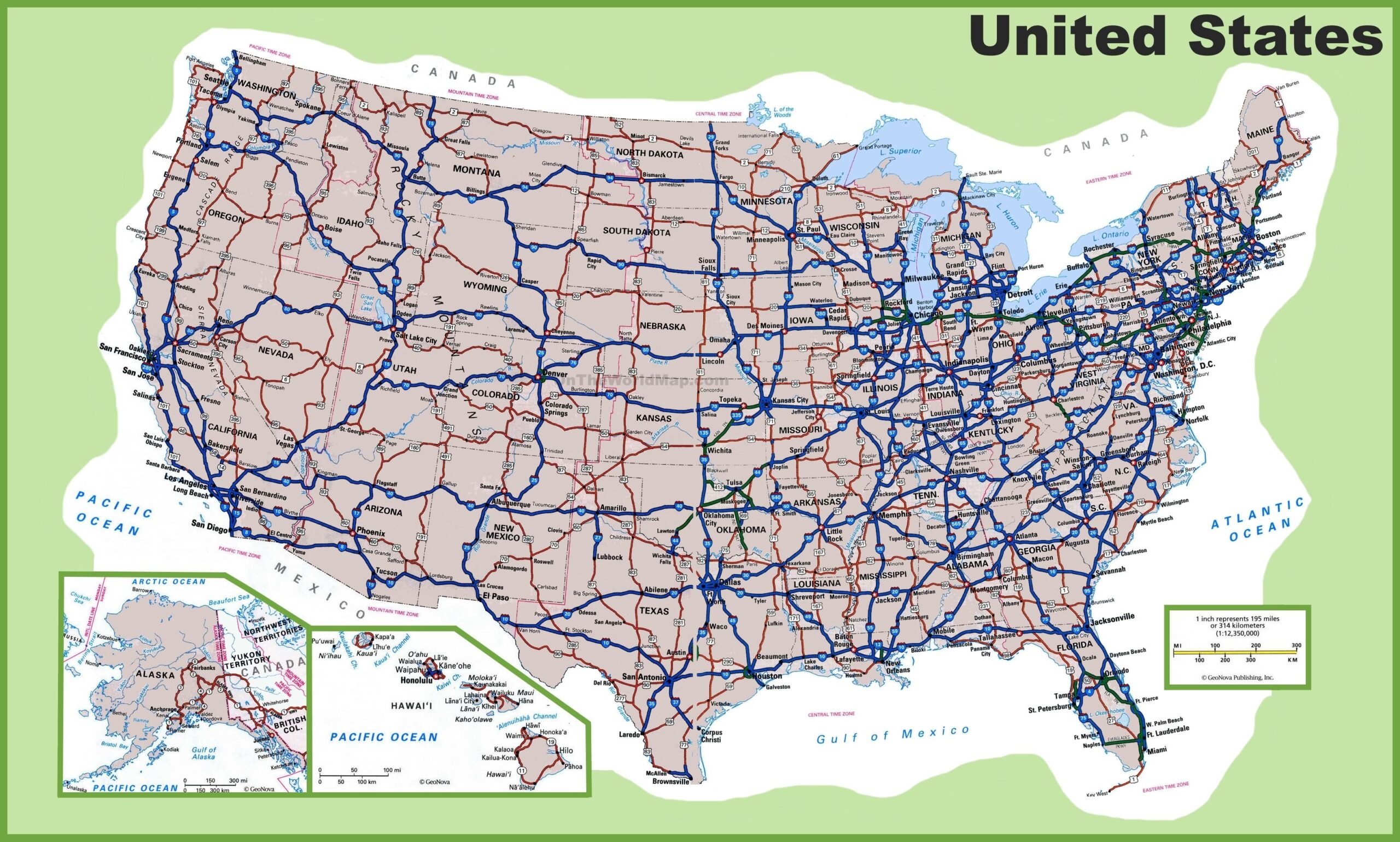 USA Road Map Worksheets Library