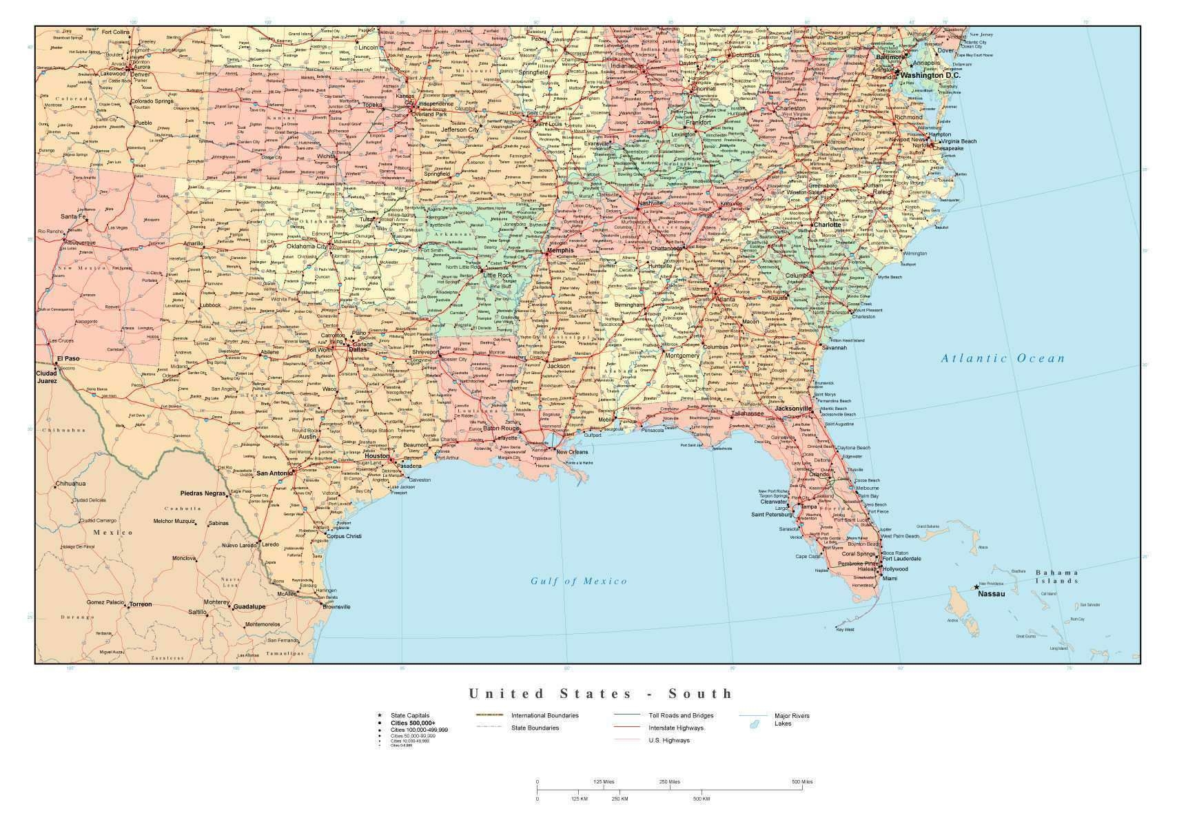 USA South Region Map With State Boundaries Highways And Cities Worksheets Library USA South Region Map With State Boundaries Highways And Cities Worksheets Library