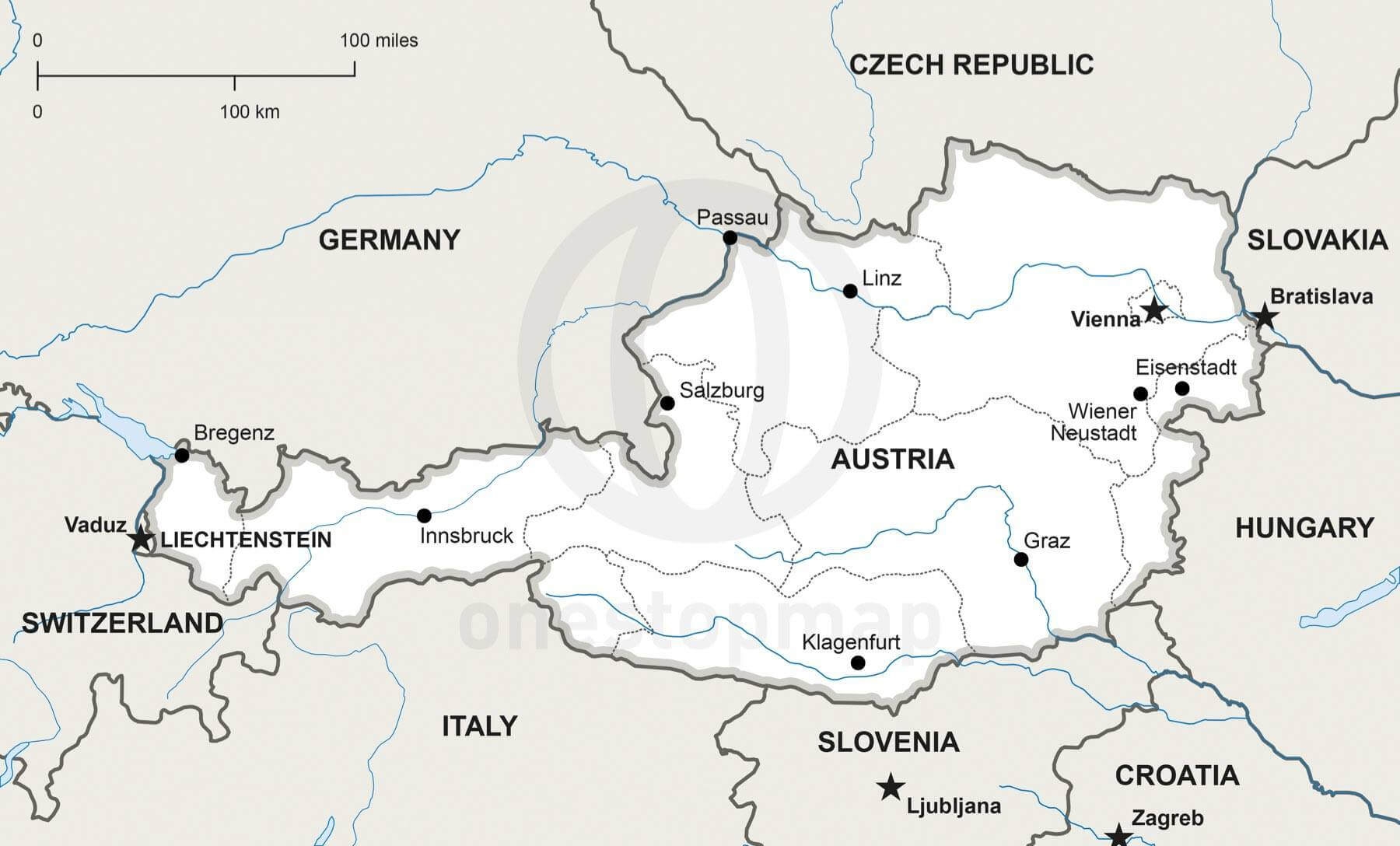 Vector Map Of Austria Political One Stop Map