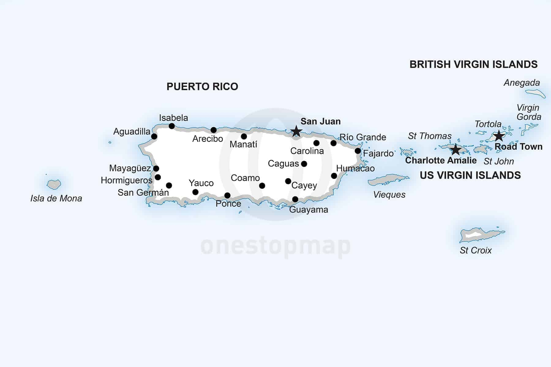 Vector Map Of Puerto Rico Political One Stop Map