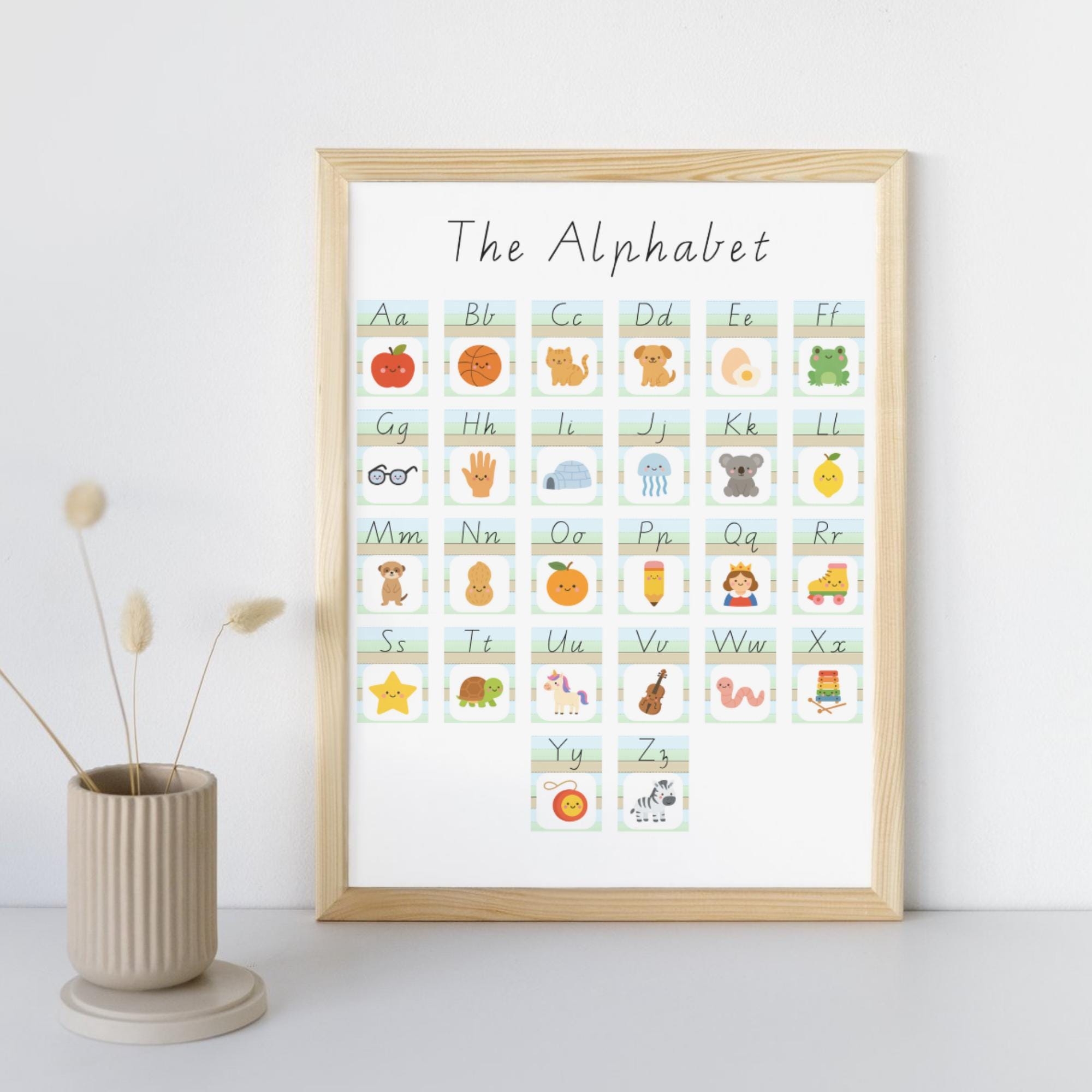 Victorian Cursive Alphabet Chart Printable A Z With Visual Cues School Font Alphabet Poster Digital Download Early Literacy Resource Etsy